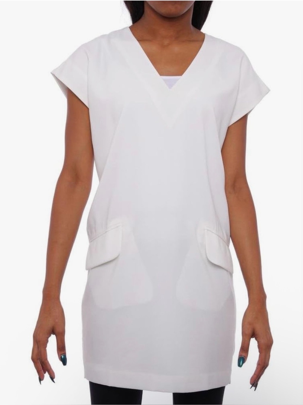 NWT Bar III V-Neck Shift Dress with Patch Pockets